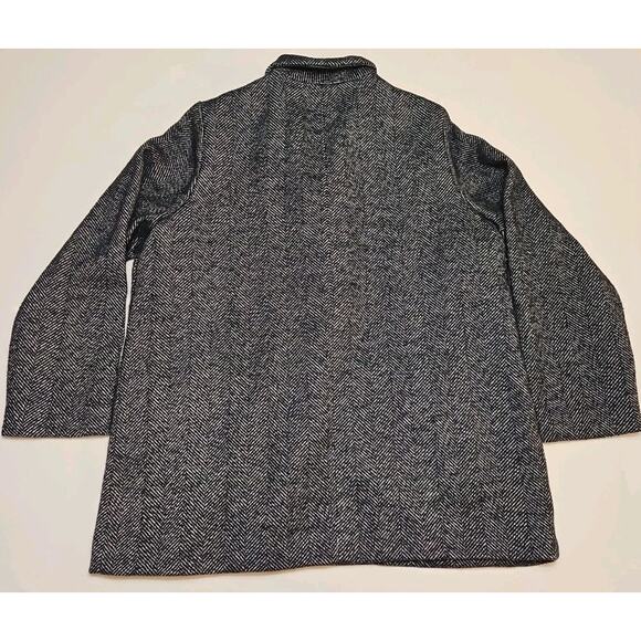 Old Navy Size XL Blue Herringbone Car Coat Jacket 3‎ Buttons Pockets Wool Blend - Picture 8 of 8